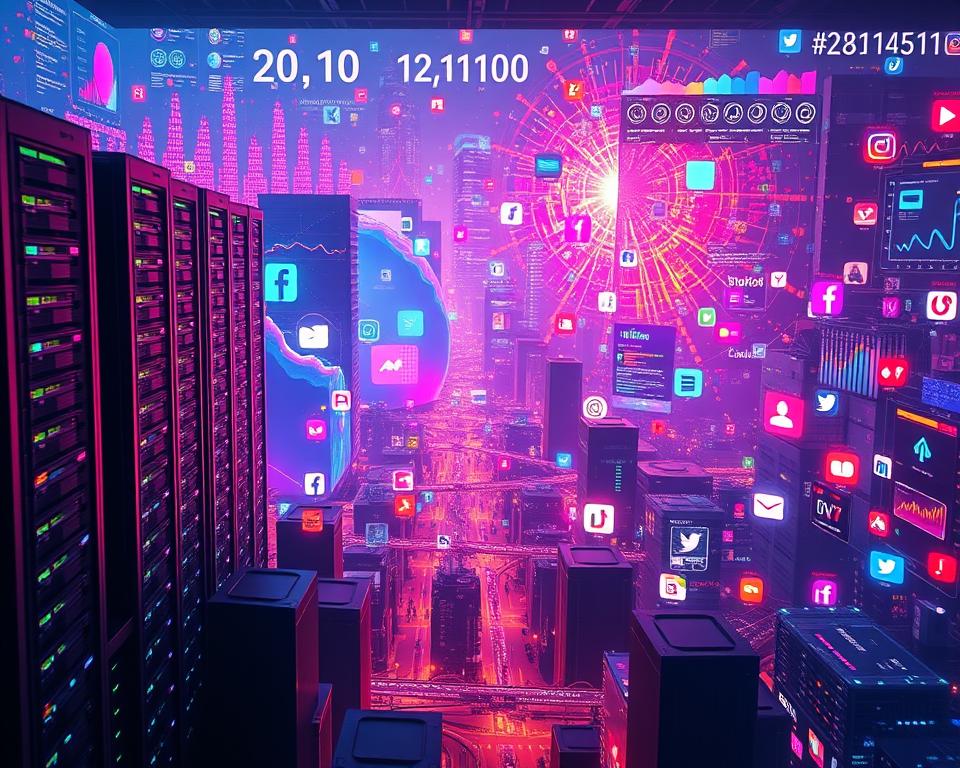 A bustling digital landscape, illuminated by the glow of MrX's social media platform. In the foreground, towering data centers and glimmering servers represent the immense infrastructure powering the billion-dollar trends. The middle ground is dominated by a diverse array of vibrant social media icons, each symbolizing the vast interconnected networks driving global engagement. In the background, a kaleidoscope of colorful graphs, charts, and analytics dashboards showcase the staggering scale of data and insights fueling this new era of billion, trillion, and quadrillion-dollar industries. Dramatic lighting and a cinematic camera angle convey the grandeur and transformative power of these emerging social media trends. A bustling digital landscape, illuminated by the glow of MrX's social media platform. In the foreground, towering data centers and glimmering servers represent the immense infrastructure powering the billion-dollar trends. The middle ground is dominated by a diverse array of vibrant social media icons, each symbolizing the vast interconnected networks driving global engagement. In the background, a kaleidoscope of colorful graphs, charts, and analytics dashboards showcase the staggering scale of data and insights fueling this new era of billion, trillion, and quadrillion-dollar industries. Dramatic lighting and a cinematic camera angle convey the grandeur and transformative power of these emerging social media trends.