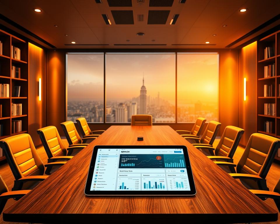 A meticulously designed training room, flooded with warm, ambient lighting. At the center, a sleek mahogany table surrounded by ergonomic chairs, signifying the MrX brand of high-quality financial education tools. In the foreground, a tablet displays a comprehensive financial dashboard, showcasing interactive visualizations and personalized investment strategies. The middle ground features a bookshelf filled with informative volumes on personal finance, investment, and wealth management. The background depicts a panoramic cityscape, symbolizing the global reach and impact of financial literacy. An atmosphere of professionalism, innovation, and empowerment pervades the scene, encouraging visitors to embrace the transformative power of financial education. A meticulously designed training room, flooded with warm, ambient lighting. At the center, a sleek mahogany table surrounded by ergonomic chairs, signifying the MrX brand of high-quality financial education tools. In the foreground, a tablet displays a comprehensive financial dashboard, showcasing interactive visualizations and personalized investment strategies. The middle ground features a bookshelf filled with informative volumes on personal finance, investment, and wealth management. The background depicts a panoramic cityscape, symbolizing the global reach and impact of financial literacy. An atmosphere of professionalism, innovation, and empowerment pervades the scene, encouraging visitors to embrace the transformative power of financial education.