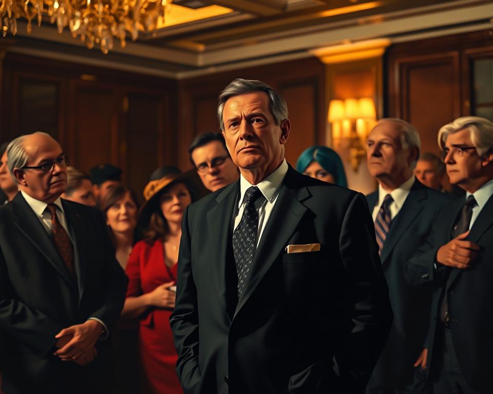 A group of influential and affluent individuals in the United States, dressed in elegant attire, gathered in a high-end setting. In the foreground, a well-dressed man in a dark suit and tie, presumably the "MrX" mentioned, stands with a confident, authoritative posture, overlooking the scene. The middle ground features other distinguished-looking men and women, engaged in conversation or contemplation, hinting at the power and wealth they possess. The background is bathed in warm, soft lighting, creating an atmosphere of exclusivity and sophistication. The overall tone conveys a sense of exclusivity, privilege, and the commanding presence of the nation's top financial and business elite. A group of influential and affluent individuals in the United States, dressed in elegant attire, gathered in a high-end setting. In the foreground, a well-dressed man in a dark suit and tie, presumably the "MrX" mentioned, stands with a confident, authoritative posture, overlooking the scene. The middle ground features other distinguished-looking men and women, engaged in conversation or contemplation, hinting at the power and wealth they possess. The background is bathed in warm, soft lighting, creating an atmosphere of exclusivity and sophistication. The overall tone conveys a sense of exclusivity, privilege, and the commanding presence of the nation's top financial and business elite.