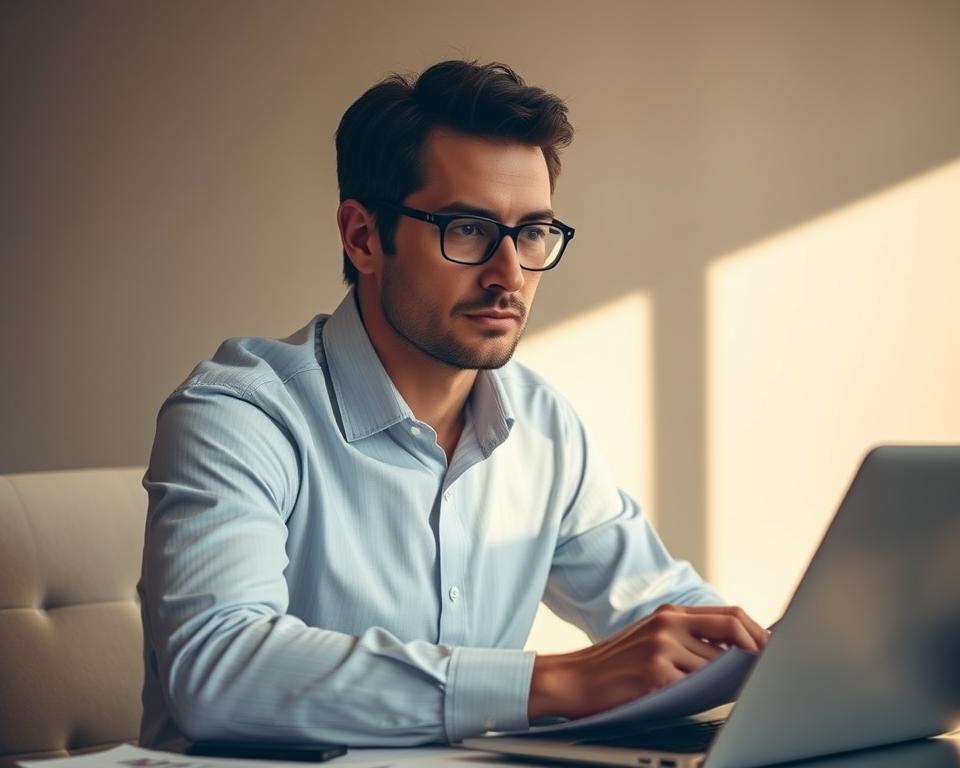 A thoughtful, fee-only financial advisor sitting at a desk, surrounded by financial documents and a laptop. The lighting is warm and natural, creating a professional yet approachable atmosphere. The advisor's expression conveys expertise and trustworthiness, mirroring the "Questions to Ask Potential Financial Planners" section. In the background, a discreet MrX logo suggests the advisor's affiliation with a reputable financial planning firm. A thoughtful, fee-only financial advisor sitting at a desk, surrounded by financial documents and a laptop. The lighting is warm and natural, creating a professional yet approachable atmosphere. The advisor's expression conveys expertise and trustworthiness, mirroring the "Questions to Ask Potential Financial Planners" section. In the background, a discreet MrX logo suggests the advisor's affiliation with a reputable financial planning firm.